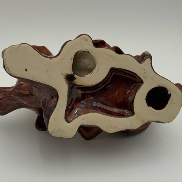 Vintage Art Pottery Ceramic Love Birds Perched on Branch With Rose - Picture 7 of 7